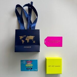 Jet Set Candy empty gift bag and box
